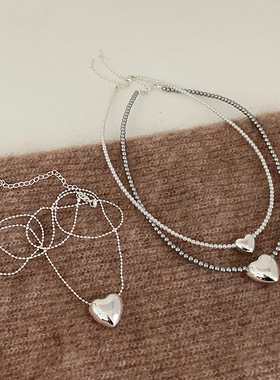 高级感爱心珍珠项链女小众法式个性复古优雅气质百搭颈链毛衣链