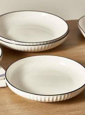 日式盘子菜盘餐具碗碟套装家用陶瓷平盘凉菜圆盘调味碟饭盘实用盘