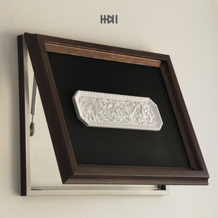 木纹中古风立体浮雕装饰画法式雕塑客厅壁画墙面欧式建筑复古挂画