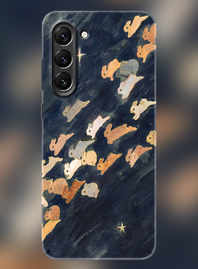 适用三星S25+手机壳新款note20ultra油画星夜兔子硬壳S24Ultra个性创意note10超薄夜光S23创意S22ultra外壳