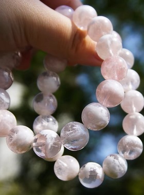 天然水晶 婚纱白雪花幽灵手串雪霜发粉霜幽灵意象水晶手链送礼物