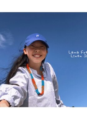 Ohh Cake Lana拉娜 棉麻小细格衬衫 | 法式松弛 休闲立领耐看上衣