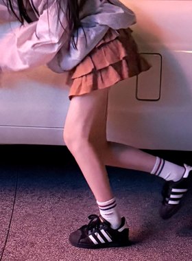 Ohh Cake MissY 荷叶边褶皱设计棉麻A字短裙 轻甜防走光Y2K少女裙