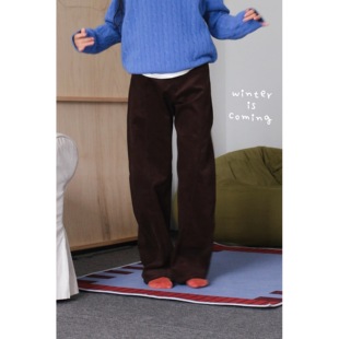 灯芯绒加绒弧形裤 Rue芮芮 法式 复古 Ohh 松弛感休闲弯刀裤 Cake