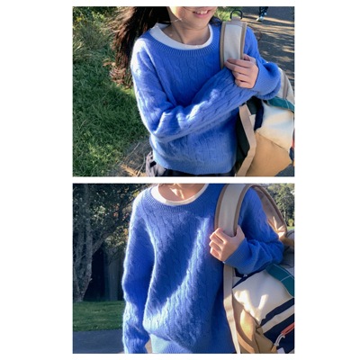 Ohh Cake 焕新演绎 Keira凯拉全羊毛毛衣 显白克莱茵蓝十足松弛感