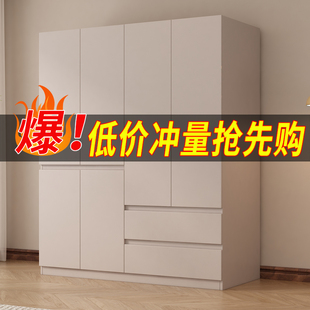 实木衣柜卧室家用现代简约2025新爆款免拉手出租房用定制儿童衣橱
