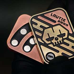 EDC解压玩具金属推牌磁力段落机械律动啪啪币啪啪牌K牌解压神器