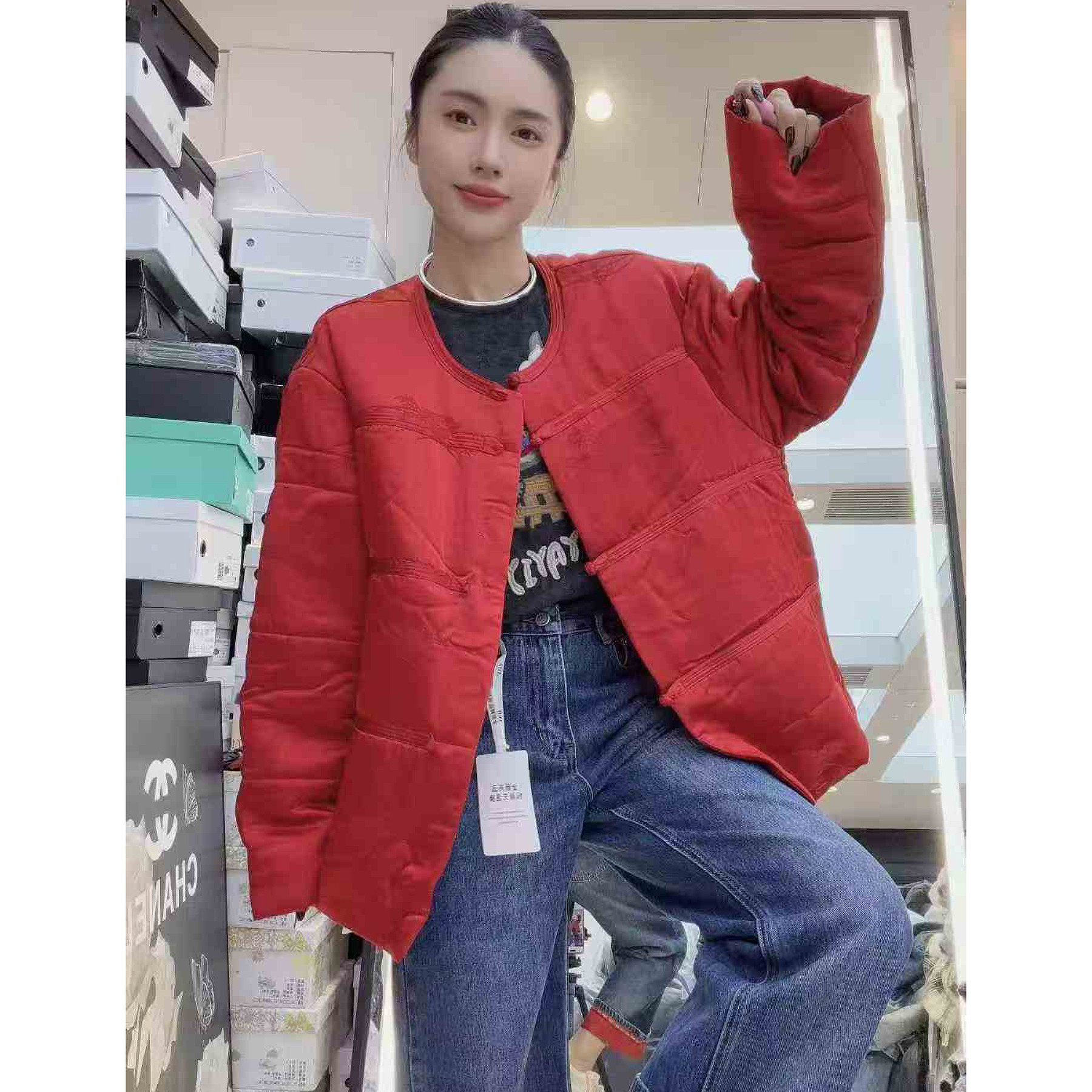 欧洲站2025冬款hav欧货 新中式彩色盘扣短款棉外套,女装/女士精品,短外套,淘宝优惠券,粉丝福利购,淘宝优惠卷