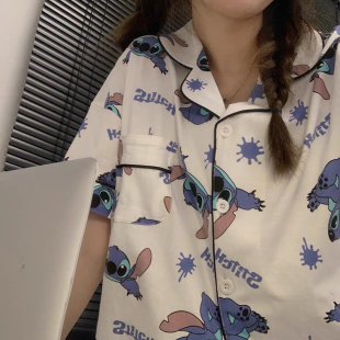 2022年新款 睡衣女夏季 套装 短裤 卡通可爱少女可外穿家居服 纯棉短袖