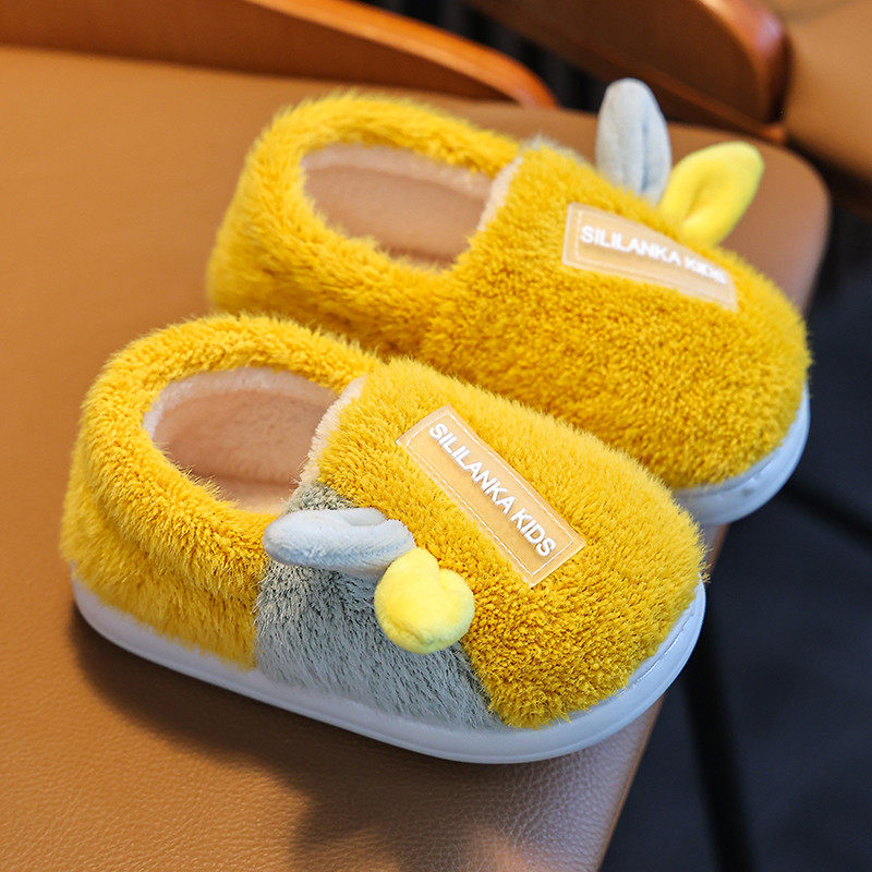 儿童棉鞋男童冬季加厚保暖家居防滑亲子拖鞋卡通可爱女童毛毛拖鞋
