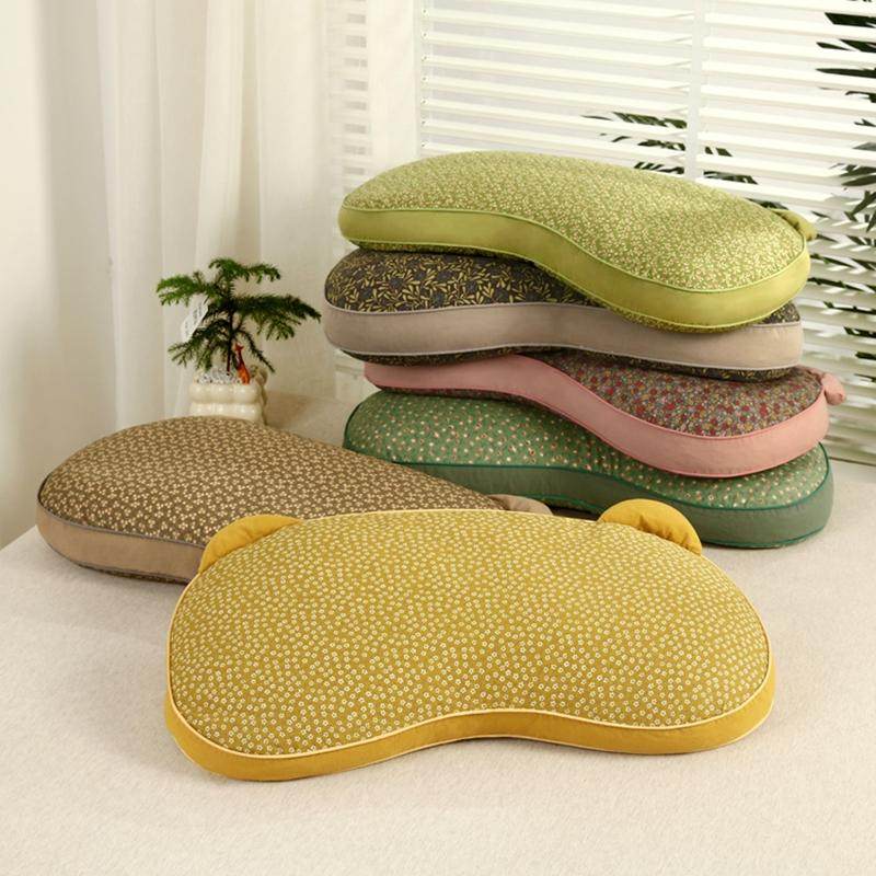 全棉荞麦壳皮枕头学生中老年人天然草本透气助眠护颈椎枕头带枕套