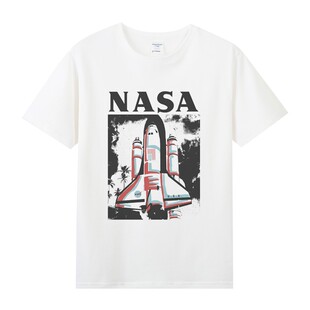 美国宇航局街头潮牌nasa火星周边印花衣服纯棉圆领短袖T恤男女