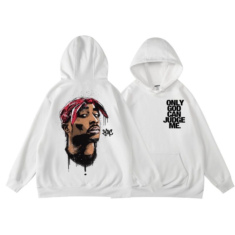 嘻哈饶舌说唱2pac秋冬潮品连帽衫