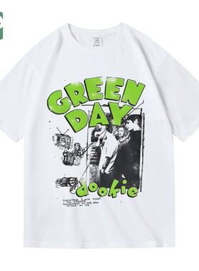 greenday绿日乐队欧美朋克摇滚乐潮流印花纯棉短半袖T恤男女款夏