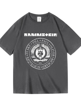 Rammstein德国战车工业金属乐队衣服纯棉短半袖T恤女男中性款宽松