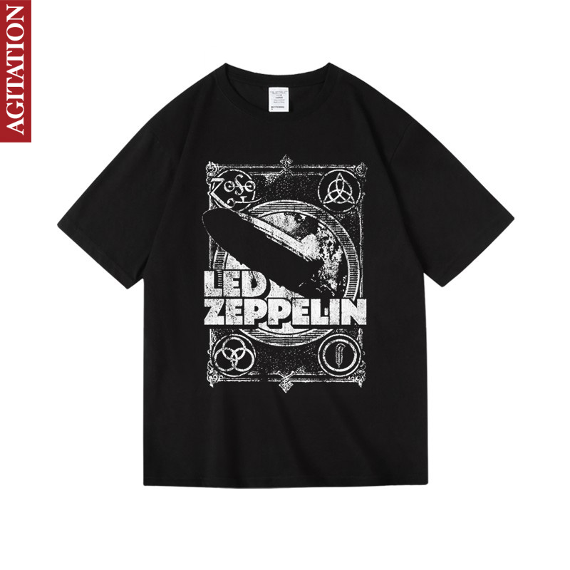 BF风欧美齐柏林飞艇Led Zeppelin周边衣服纯棉T恤女男中性款宽松