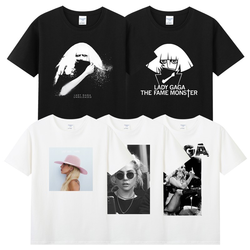 ladygaga圆袖短袖欧美音乐嘎