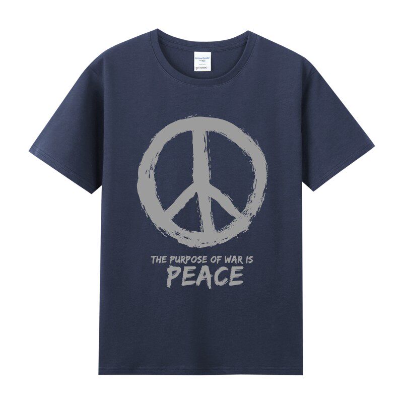 美式ins和平与爱标识lovepeace周边纯棉短半袖宽松T恤男女夏bf风