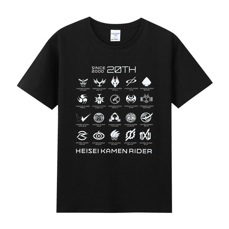 青少年复古假面骑士印花圆领短袖