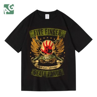 Punch纯棉短半袖 Death T恤 Finger 欧美硬核摇滚金属五指死拳Five