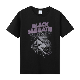 夏季男装摇滚纯棉圆领短袖音乐周边摇滚乐队T恤黑色安息日