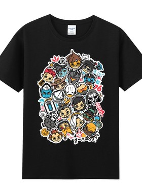 Agitation夏季男士纯棉T恤半袖短袖守望先锋全英雄overwatch