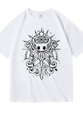 游戏HollowKnight空洞骑士周边印花短袖夏纯棉宽松圆领T恤男女bf