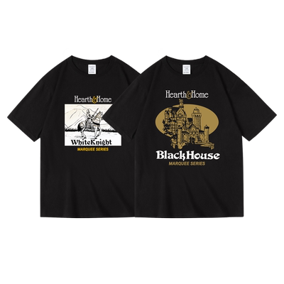 男女夏季bf欧美烟斗客斗草美国HH小黑屋白骑士周边纯棉短半袖T恤