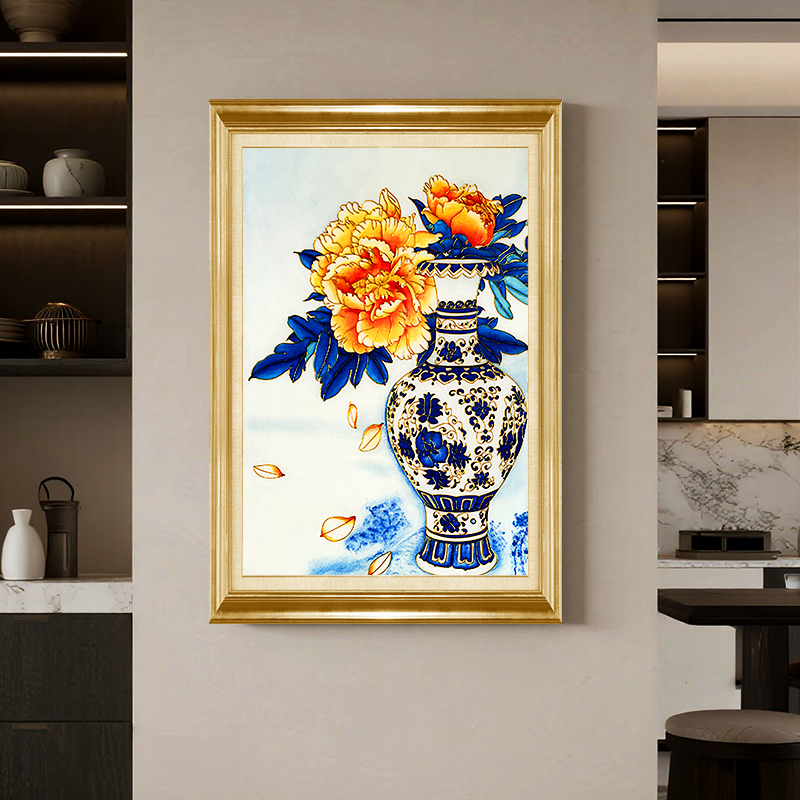 景泰蓝掐丝珐琅画diy材料包 青花瓷非遗手工国潮客厅装饰画图片