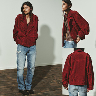 新品 4341783 女装 百搭甜美反绒皮夹克外套 600 气质时尚 2025冬季