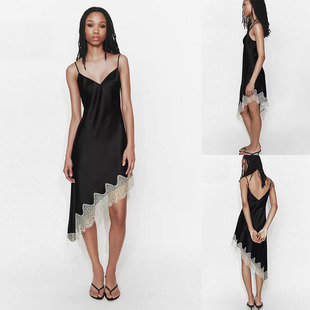 蕾丝丝缎质感连衣裙 女装 9577341 800 742 2026夏季 9576331 新品