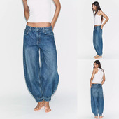 新品 型牛仔裤 女装 中腰绊带饰气球版 3607010 甜美时尚 2026春季