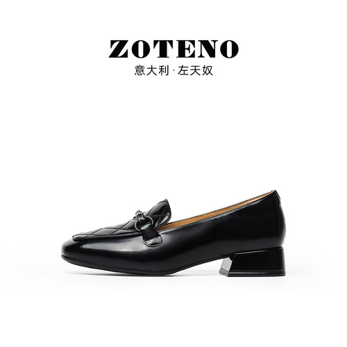 ZOTENO/左天奴通勤低跟方头女鞋