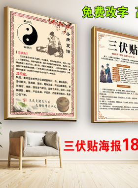 中医院三伏艾灸三伏贴海报宣传贴纸装饰挂画冬病夏治理疗广告图片