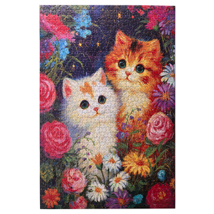 拼图300/500/1000片成年人减压儿童益智玩具拼块可爱猫咪