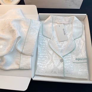 高级感送男友冰丝睡衣礼盒装2024新款春秋季男女情侣款长袖家居服