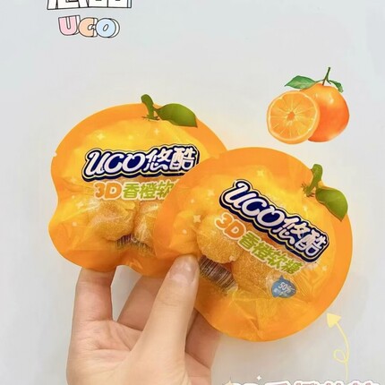 UCO悠酷酸条糖、3D芒果、香橙 猫爪糖葡萄、水蜜桃7选一散称1斤