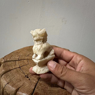 汉白玉小狮子摆件茶宠工艺品清末民国时期老物件茶桌小摆件