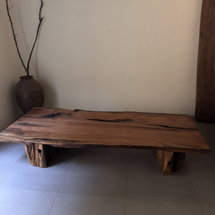 风化木老木头侘寂风禅意空间装饰老木茶几大板朽木茶桌2621