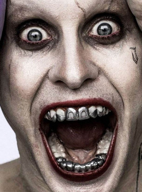 自杀小队小丑joker金属嘻哈金牙套朋克金HipHop Grillz银牙套假牙