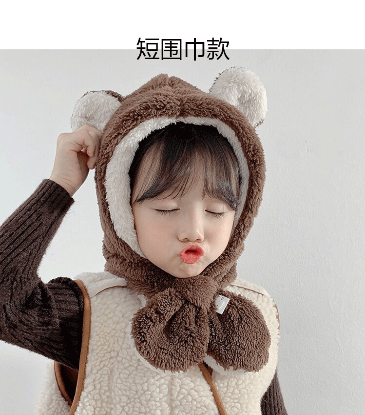 TUANTUANJIA 의류 절단 샘플 어린이 모자 겨울 귀 보호 목 모자 여성 스카프 올인원 모자 종이 패턴 도면