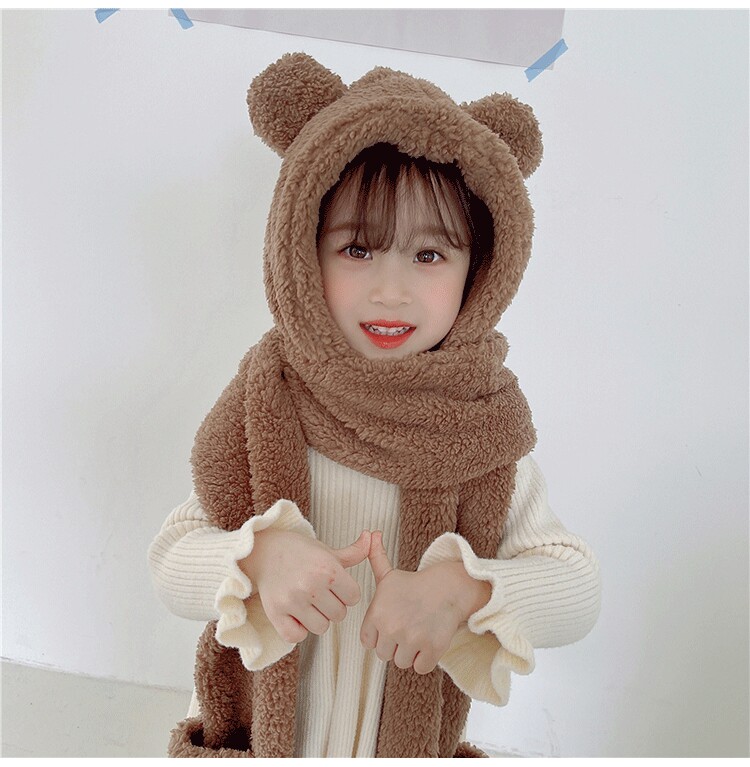 TUANTUANJIA 의류 절단 샘플 어린이 모자 겨울 귀 보호 목 모자 여성 스카프 올인원 모자 종이 패턴 도면