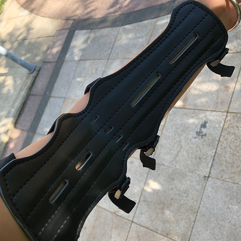 LY弓箭加长射箭护具双层皮革护臂