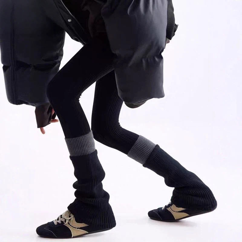 拼色针织保暖袜套小腿袜配鲨鱼裤叠穿堆堆袜秋冬季显瘦微喇小腿套,女士内衣/男士内衣/家居服,中筒袜,淘宝优惠券,粉丝福利购,淘宝优惠卷