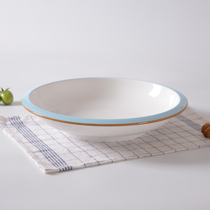 陶瓷浅碗手绘釉下彩大碗炖肉碗酒店餐厅饭店陶瓷餐具