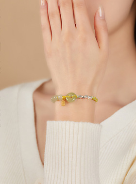 推荐和田玉平安扣手链碎银几两银