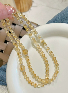 原创设计天然黄塔金双圈手串女款