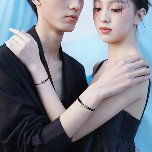 国潮醒狮手串925银男女新中式情