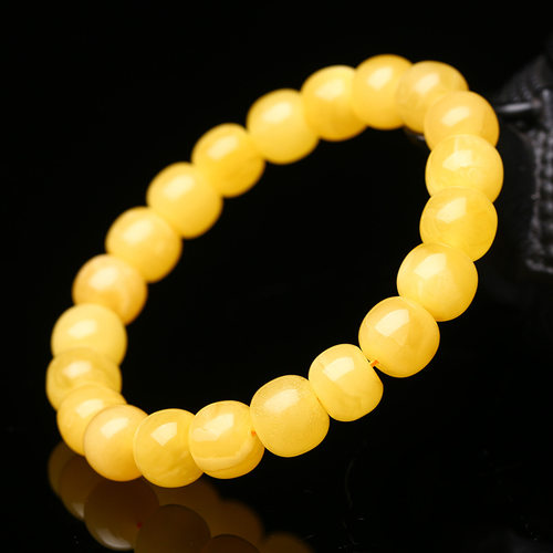天然俄料琥珀蜜蜡老型珠手串女款