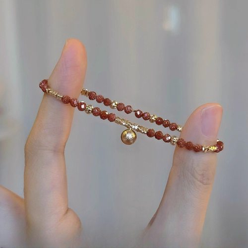 爆闪碎碎冰金砂石小碎金手链轻奢小众女高级感独特小众氛围手串